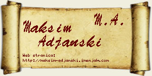 Maksim Ađanski vizit kartica